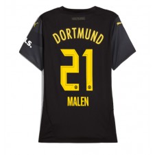 Borussia Dortmund Donyell Malen #21 Bortedrakt Kvinner 2024-25 Kortermet